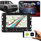 Central Multimídia Jeep Renegade 15 a 19 7 Pol Shutt Espelhamento Via USB e Wifi Android IOS BT GPS