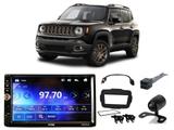 Central Multimídia Jeep Renegade PCD 2018/2019 HMP-5010 H-Tech + Câmera de ré + Chicotes + Moldura - Positron