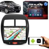 Central Multimídia Mitsubishi ASX 10 Pol Shutt Espelhamento Via USB e WiFi Android IOS Bluetooth GPS