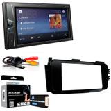 Central Multimidia Nissan Kicks 2016 em Diante com Pioneer MVH G218BT, Camera de Re, Moldura Preta, Interface, Chicote e Adaptador de Antena