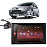 Central Multimídia Pioneer AVH-A218BT + Moldura 2 Din + Câmera ré Peugeot 307 - Central pioneer