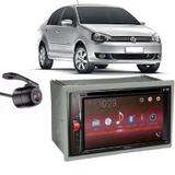 Central Multimídia Pioneer AVH-A218BT + Moldura 2 Din + Câmera ré Polo - Central pioneer
