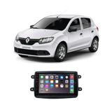 Central Multimídia Renault Sandero 2007 a 2019 7 Polegadas MP5 USB Bluetooth Espelhamento iOS Android - Gold