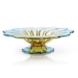 Centro Cristal Murano Azul Ambar 60x16cm Sao Marcos