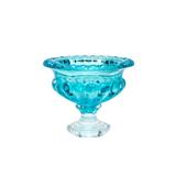 CENTRO DE MESA DE CRISTAL C/PÉ SUSSEX TURQUESA 19,5X16cm - Wolff