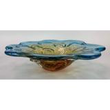 Centro De Mesa De Murano Azul E Ambar Cristal Sao Marcos - São marcos