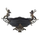 Centro de Mesa em Porcelana Apliques em Bronze Preto - Prime home decor