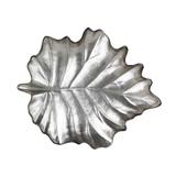 Centro de mesa em vidro L'hermitage Folhagem 36cm prata
