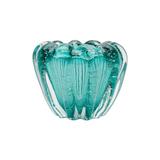 Centro de mesa em vidro Lyor Italy 16x12cm azul
