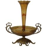 Centro De Mesa Em Vidro/metal Ambar - Prime home decor