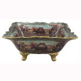 Centro De Mesa Porcelana Verde Sevres desenhos Bucólicos - Prime home decor