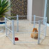 Cercado Casinha Cachorro Pet Filhotes Cão 6/80cm Com Portão Branco - Utilaço