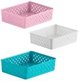 Cesta Cestinha Organizadora Rattan Retangular De Plastico 24X19Cm - Paramount