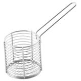 Cesta com Alça para Servir Petiscos Batata frita Redondo em Aço Inox 9cm - Mimo style