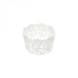 Cesta com Forma de Crochê Impermeável de Plástico Delicate 14cmx9cm Lyor Branco
