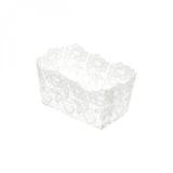 Cesta com Forma de Crochê Impermeável de Plástico Delicate 18cmx13cmx9cm Lyor Branco