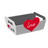 Cesta De Cartao Estampa Love Preto/Branco Mg Dec. Festas - Cromus