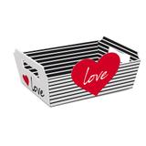 Cesta De Cartao Estampa Love Preto/Branco P Dec. Festas - Cromus