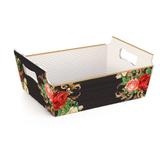 Cesta De Cartao Floral Preto/Branco G Dec. Festas - Cromus