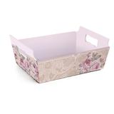 Cesta De Cartao Flores Rosa G Dec. Festas - Cromus