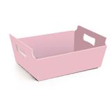 Cesta De Cartao Liso Rosa Claro P Dec. Festas - Cromus