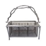 Cesta em aluminio prateada 29cm x 28cm - Btc decor
