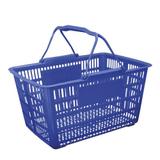 Cesta grande prática para compras, mercado, supermercado, plástica com alça azul - Paramount
