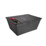 Cesta Maxi com Tampa 39 x 30 x 16,8 cm Fumê - Coza - Brinox