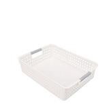 Cesta Organizadora Branco Plástico 30X21X8CM - 30953 - Topen