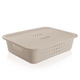 Cesta organizadora de plástico Ou bege 41X31X10CM - 26816