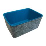 Cesta Organizadora em Feltro 15x10cm Azul Claro Urban