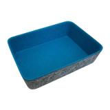 Cesta Organizadora em Feltro 18x13cm Azul Claro Urban