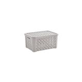 Cesta organizadora rattan com tampa cinza - pequena - Paramount