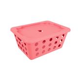 Cesta Pequena com Tampa 18,6 x 14,2 x 8,6 cm Rosa Elétrico - Coza - Brinox