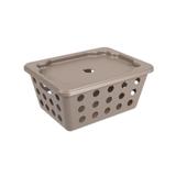 Cesta Pequena com Tampa 18,6 x 14,2 x 8,6 cm Warm Gray - Coza - Brinox