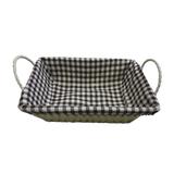Cesta Retangular para Pães com Tecido Xadrez - Full fit