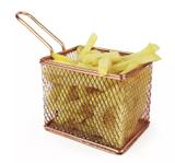 Cestinha Para Servir Porção e Batata Frita Bronze - Mimo