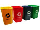 Cesto Acrimet coleta seletiva 572.0 retangular 12 litros conjunto com 4 unidades