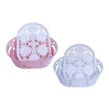 Cesto Caixa Organizadora Oval De Plastico Vazado Girassol Colors Com Tampa 27,8X19,8X10,3Cm - Fwb