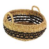 Cesto Cordao 42 cm Natural e Preto - Enjoy