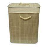 Cesto de bambu com tampa 40cm x 30cm x 50cm - Btc decor