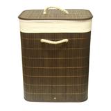 Cesto de Bambu com Tampa Retangular Marron Escuro 40x30x50 cms - BTC