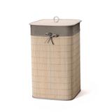 Cesto de roupa em bambu Bencafil 35x35x60cm cinza