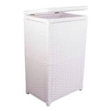 Cesto de Roupa Fibra Sintética Tipo Vime Junco 45 Litros 40x25x55 - Artesanato com fibra