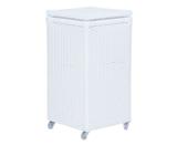CESTO DE ROUPAS CARIBE COM RODIZIOS 30X30X60cm - BRANCO - Arte fibra