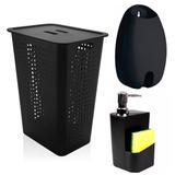 Cesto de Roupas Dispenser detergente Porta sacolas