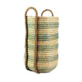 Cesto Listrado 38 cm Verde e Branco - Enjoy