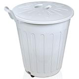 Cesto lixeira fechado container com tampa 100 litros com rodas coleta seletiva com alça branco - Arqplast