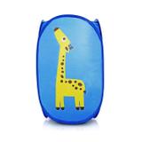 Cesto multiuso organizador dobrável médio infantil criança com alça girafa jacki design azul