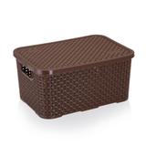 Cesto Organizador C/ Tampa Rattan Pequeno - Nitron